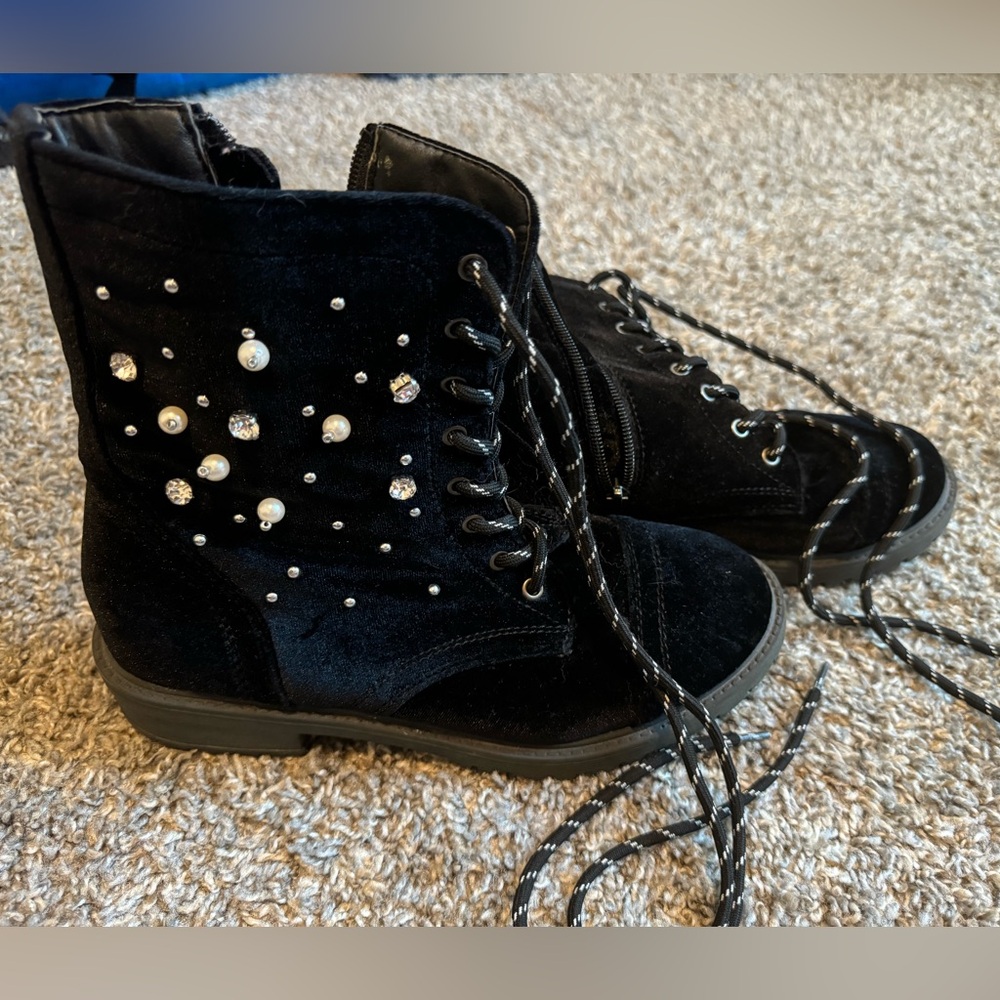Madden Girl Pearl & Rhinestone Booties